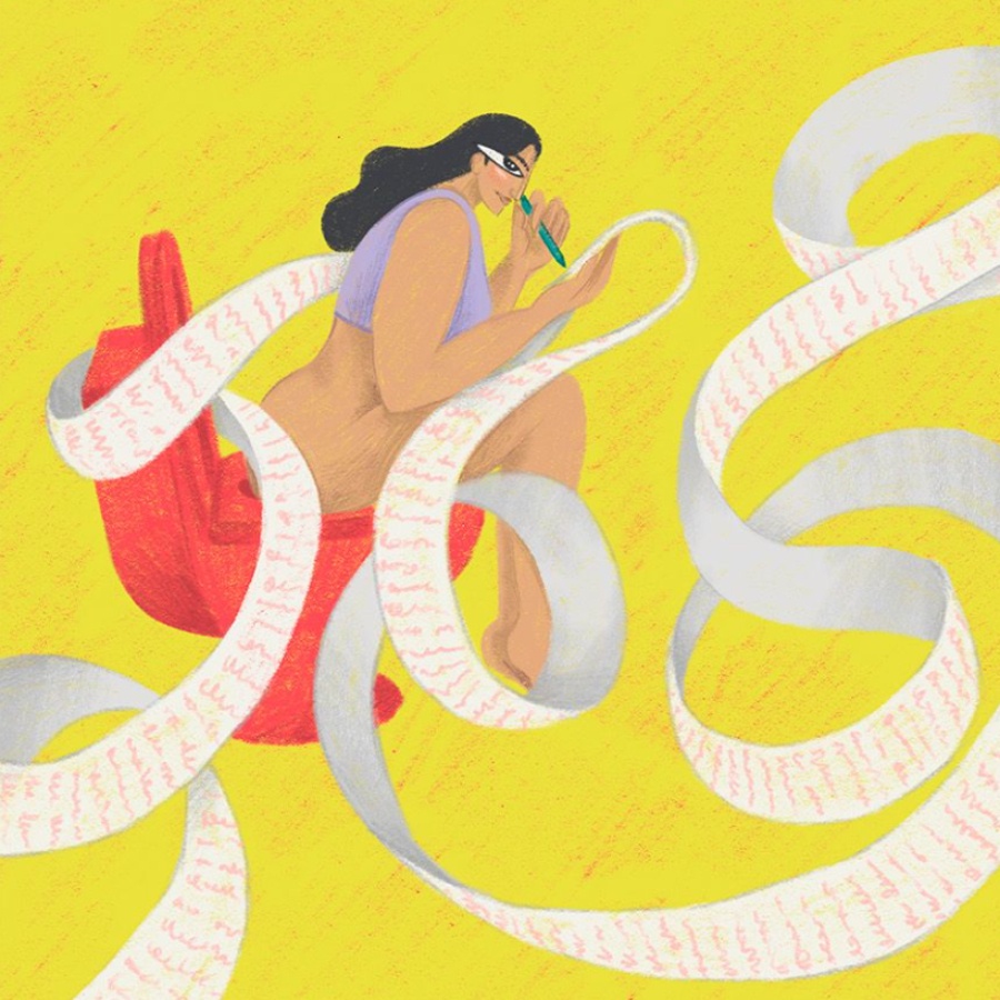 An illustration by Jishnu Bandyopadhyay on the joy of talking about poop with your friends