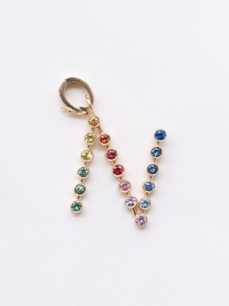 Rainbow initial charm pendant from The Line
