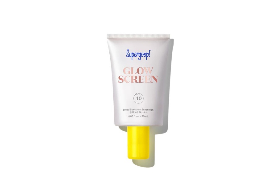 Supergoop glowscreen as seen in Sabrina Carpenter's music video on The Nod's list of status SPFs