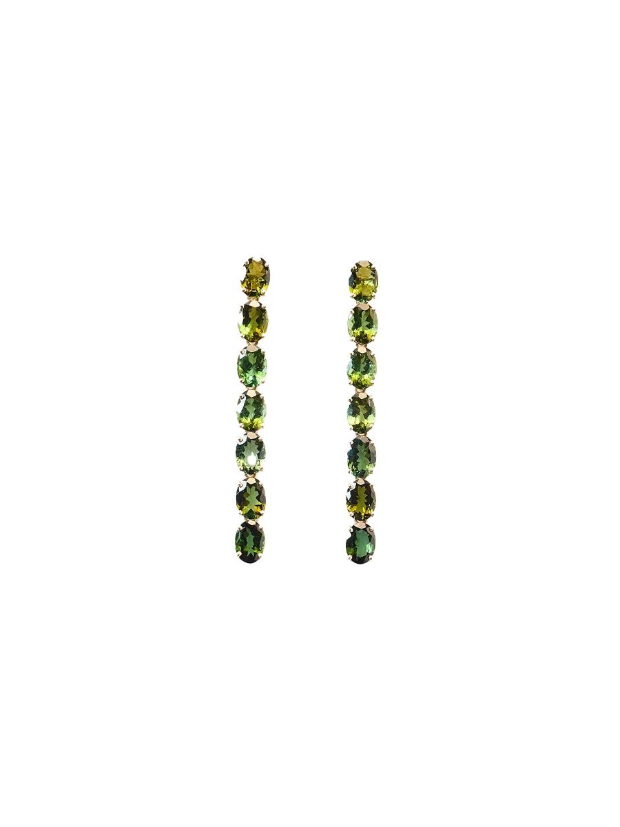 the line Dappled Green Tourmaline Earrings TheNod
