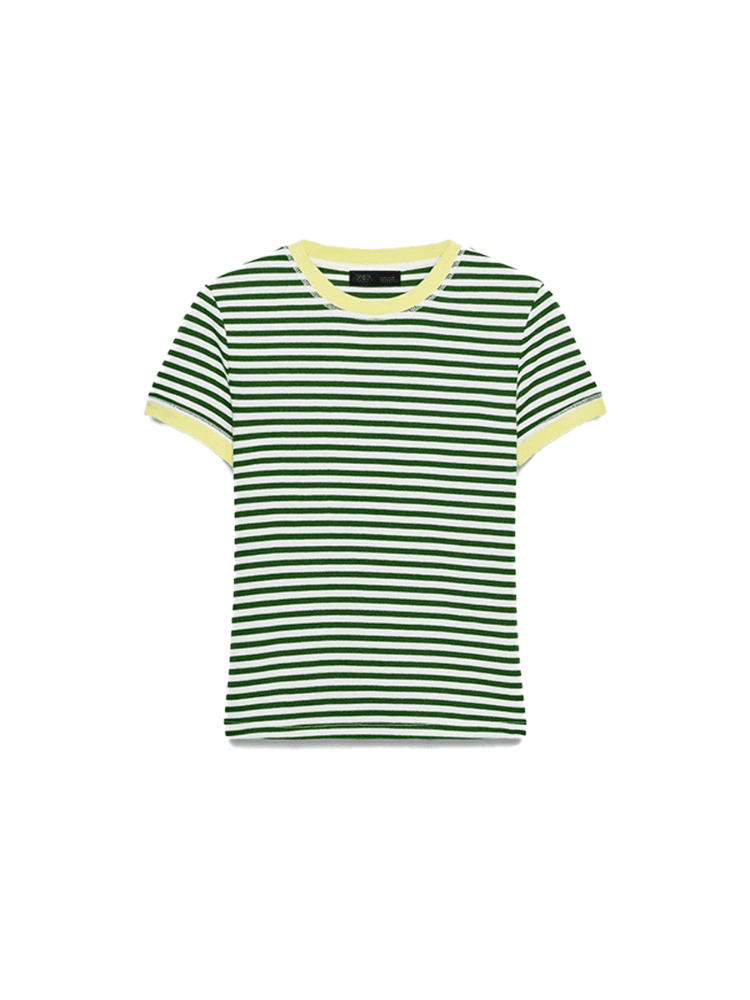 Striped short sleeve T-shirt, Zara, ₹1,350